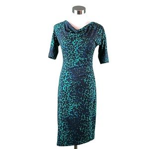 BCBG MaxAzria Stretchy dress leopard print blue green black 
Size: XXS